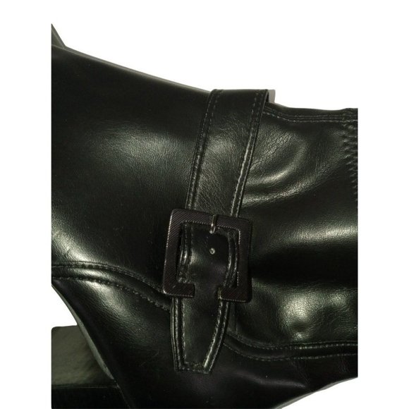 Franco Sarto Boots, Black Vegan Leather, Stretch Fabric, Ankle Booties Womens 10 - Picture 7 of 10